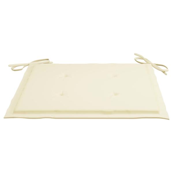 Batavia-Stühle 2 Stk. mit Creme Kissen Teak Massivholz