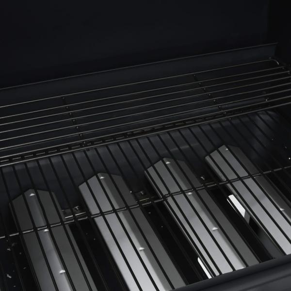 Gasgrill 4+1 Flammen Schwarz Stahl