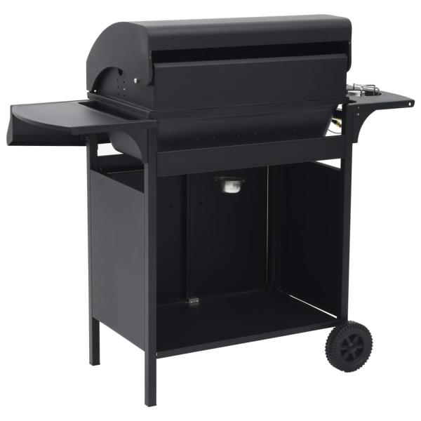 Gasgrill 4+1 Flammen Schwarz Stahl