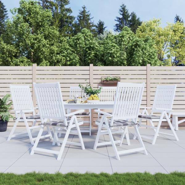 ARDEBO.de - Gartenstuhl-Kissen 6 Stk. Grau Karomuster 50x50x3 cm