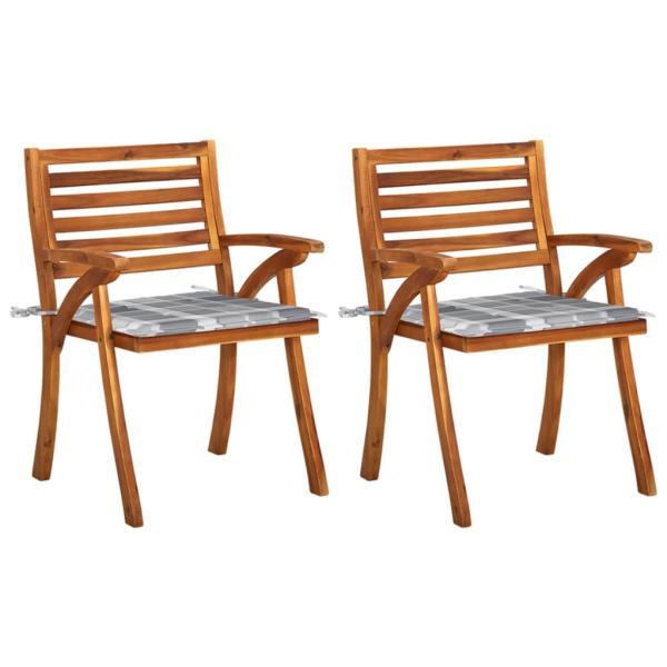 ARDEBO.de - Garten-Essstühle mit Kissen 2 Stk. Massivholz Akazie