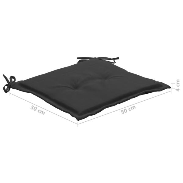 Gartenstuhl-Kissen 6 Stk. Schwarz 50x50x3 cm Oxford-Gewebe
