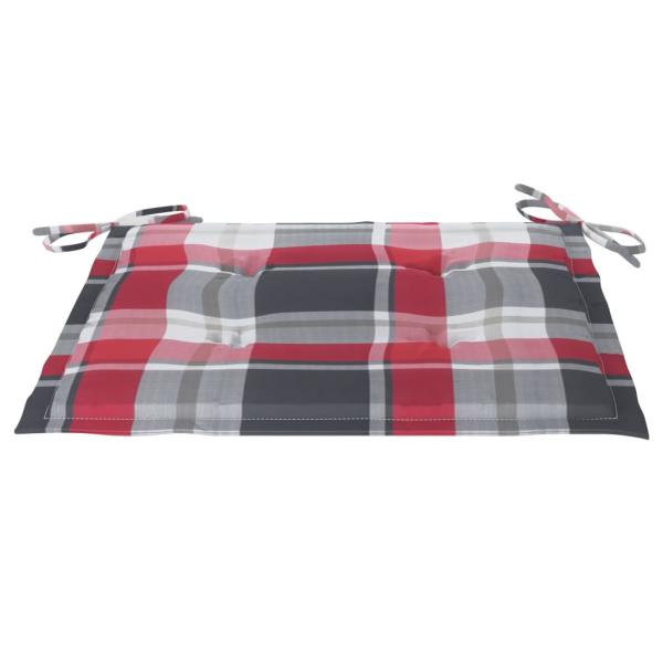 Gartenstuhl-Kissen 6Stk. Rot Karomuster 50x50x3cm Oxford-Gewebe