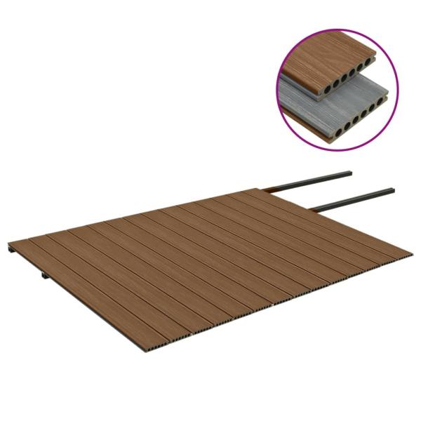 WPC Terrassendielen mit Zubehör Braun und Grau 35 m² 4 m
