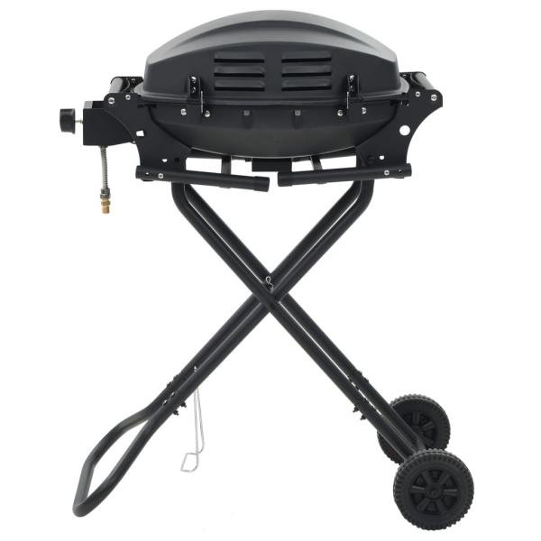 Gasgrill Tragbar mit Kochzone Schwarz
