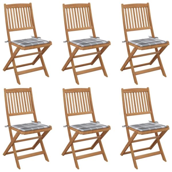 ARDEBO.de - Klappbare Gartenstühle 6 Stk. mit Kissen Massivholz Akazie