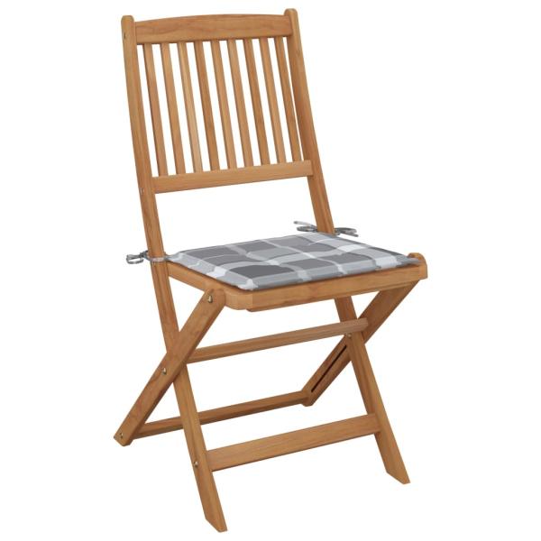 Klappbare Gartenstühle 6 Stk. mit Kissen Massivholz Akazie