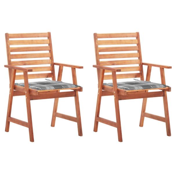 ARDEBO.de - Garten-Essstühle 2 Stk. mit Kissen Massivholz Akazie