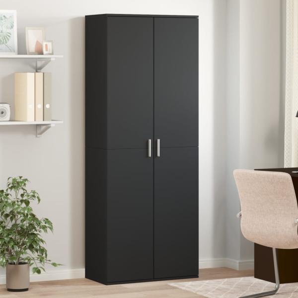 ARDEBO.de - Highboard Schwarz 70x35x180 cm Holzwerkstoff