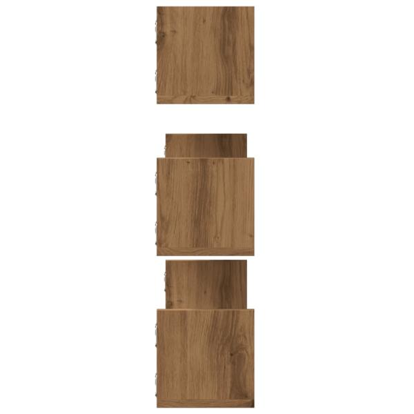Wandregale 3 Stk. Artisan-Eiche 80x18x18 cm Holzwerkstoff