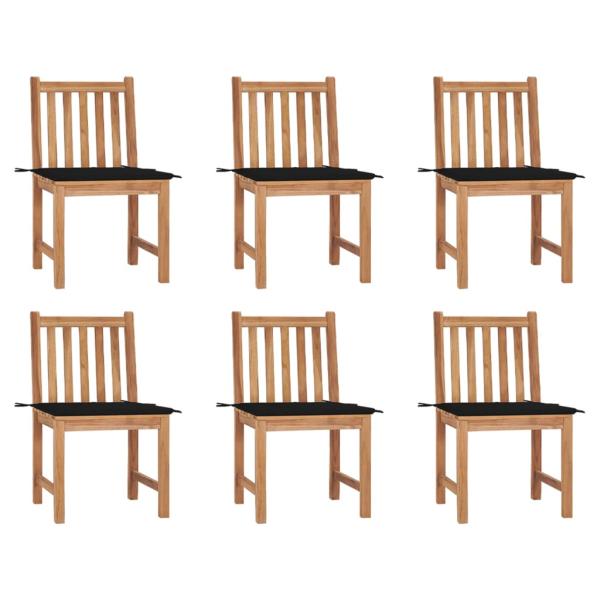 ARDEBO.de - Gartenstühle 6 Stk. mit Kissen Massivholz Teak