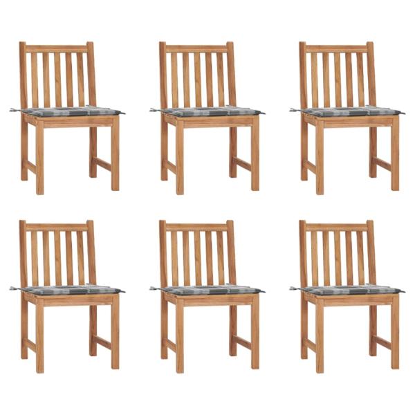 ARDEBO.de - Gartenstühle 6 Stk. mit Kissen Massivholz Teak