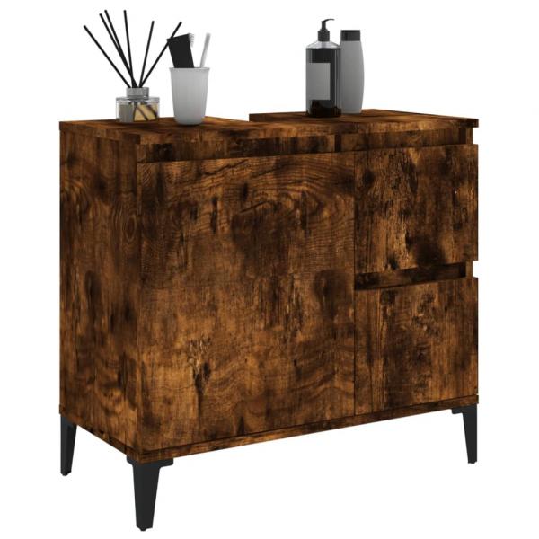 Badschrank Räuchereiche 65x33x60 cm Holzwerkstoff