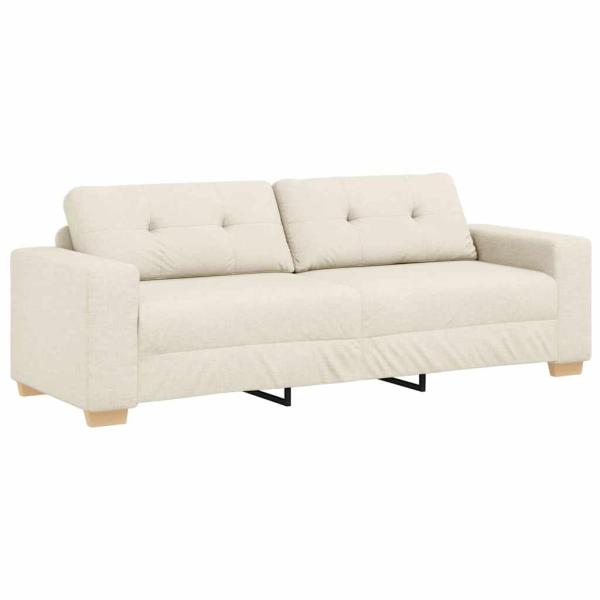Sofas Beige Stoff Groß Viel Platz 3-Sitzer Sofa Rechteckig