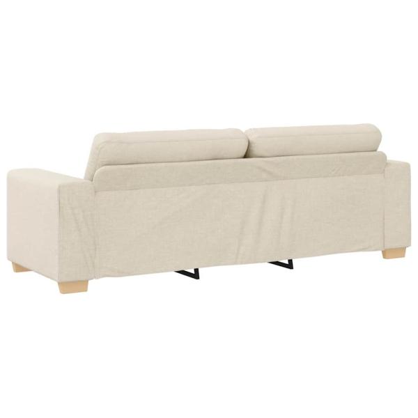 Sofas Beige Stoff Groß Viel Platz 3-Sitzer Sofa Rechteckig