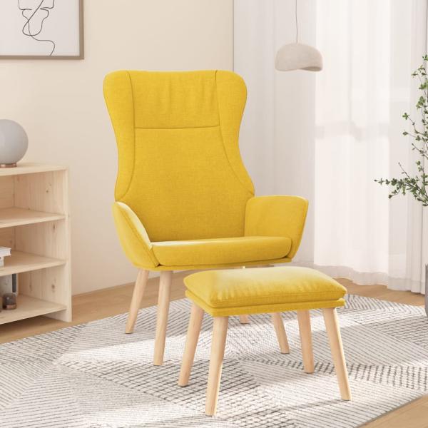 ARDEBO.de - Relaxsessel mit Hocker Senfgelb Stoff
