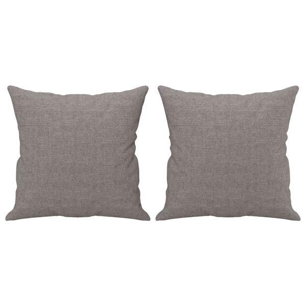 4-tlg. Sofagarnitur mit Kissen Taupe Stoff