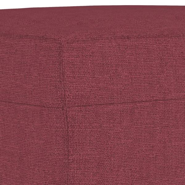 3-tlg. Sofagarnitur mit Kissen Weinrot Stoff