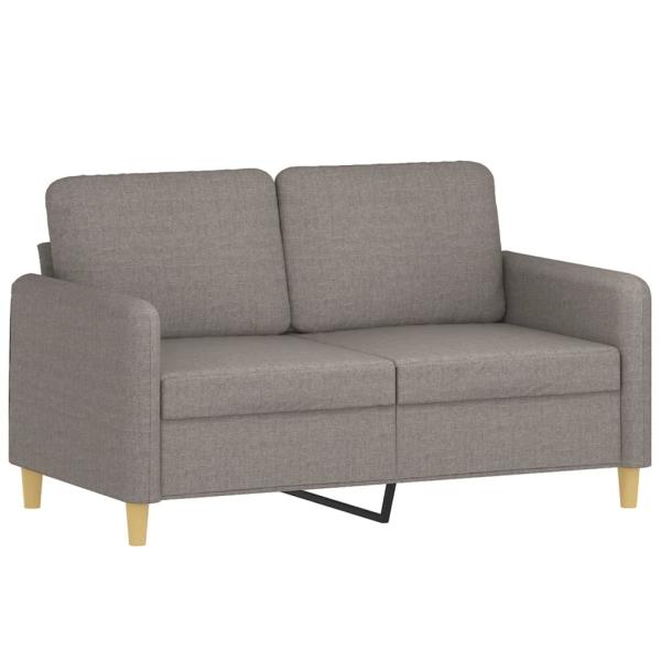 4-tlg. Sofagarnitur mit Kissen Taupe Stoff