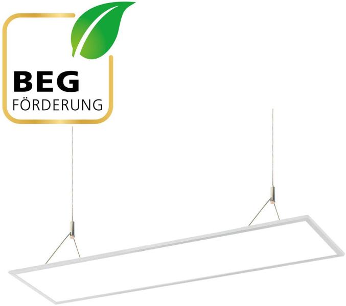 ARDEBO.de EVN LED Pendelleuchte, rechteckig, 220-240V/AC/DC IP40, 29W, 33W, 35W, 38W, 3000K, 4000K, 3480-4750lm, weiß (PPSU120125)