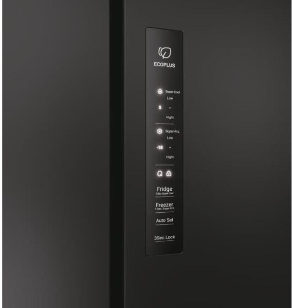 Haier HCR7818DWPT Stand Side-by-Side Kombination, 83,3 cm breit, 463 L, NoFrost, Humidity Zone, Wassertank, Wasserspender, Day Light LED, Slate black