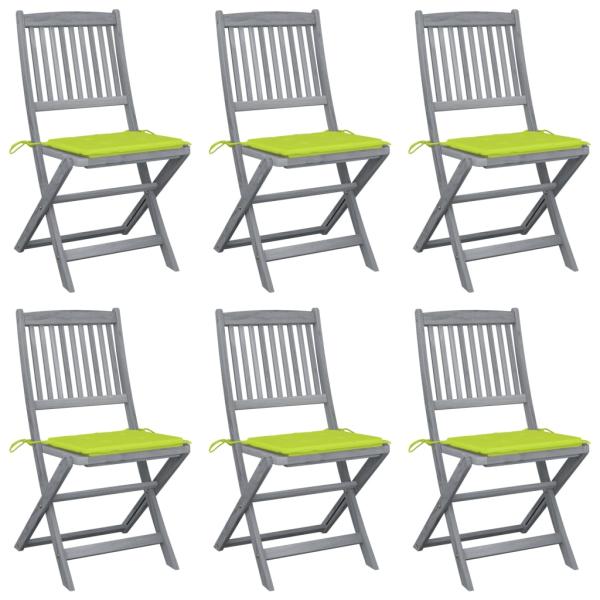 ARDEBO.de - Klappbare Gartenstühle 6 Stk. mit Sitzkissen Massivholz Akazie
