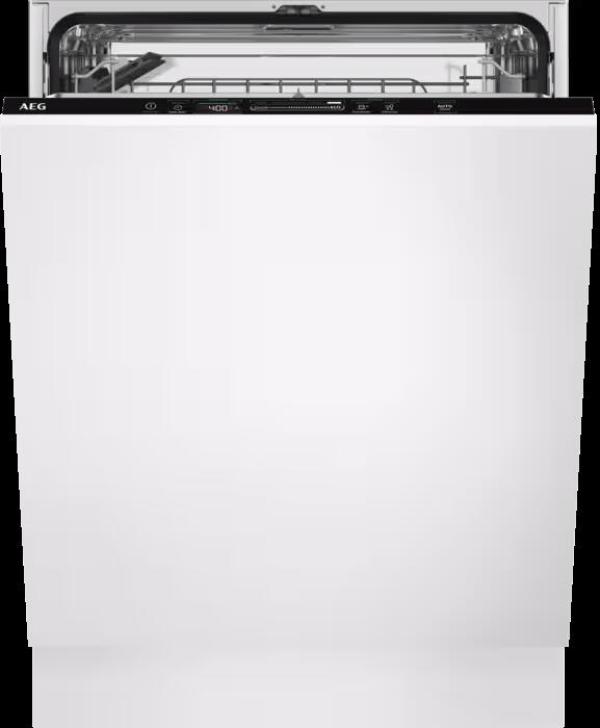 AEG FSB5361CZ Vollintegrierter Geschirrspüler, 60 cm breit, 13 Maßgedecke, AquaControl, Schlepptür, 7 Spülprogramme, 3 Temperaturen, BeamOnFloor