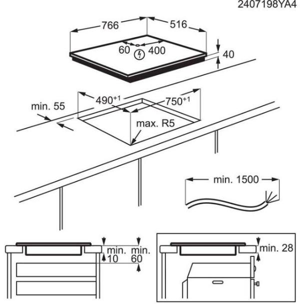 AEG HKC85787XB Autarkes Glaskeramikkochfeld, 76,6 cm breit, Slider Touch, Timer, Pause-Funktion, Edelstahl