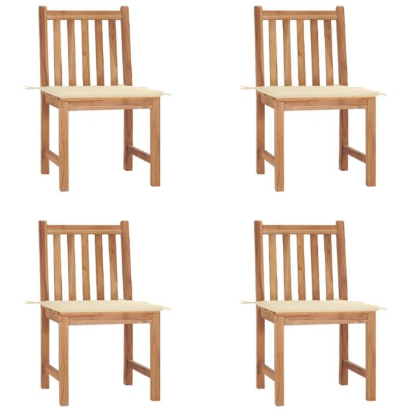 ARDEBO.de - Gartenstühle 4 Stk. mit Kissen Massivholz Teak