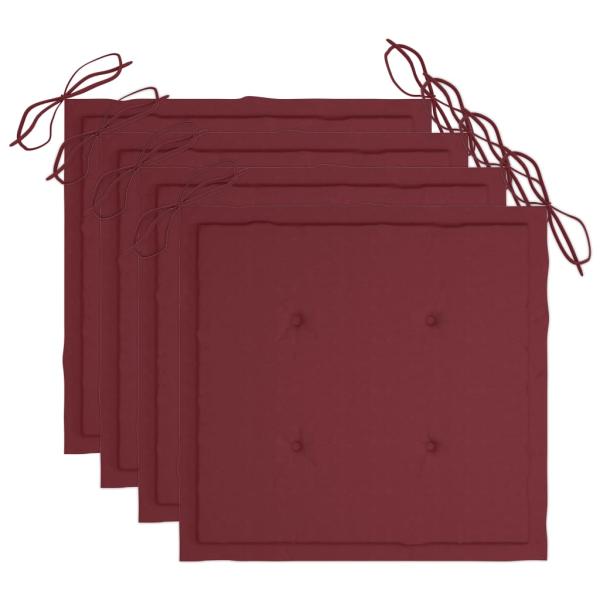 Gartenstühle mit Kissen 4 Stk. Grau Massivholz Akazie