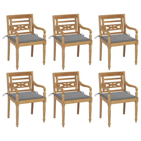ARDEBO.de - Batavia-Stühle mit Kissen 6 Stk. Massivholz Teak