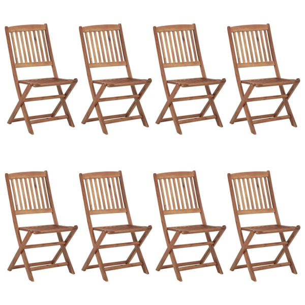 Klappbare Gartenstühle 8 Stk. mit Kissen Massivholz Akazie