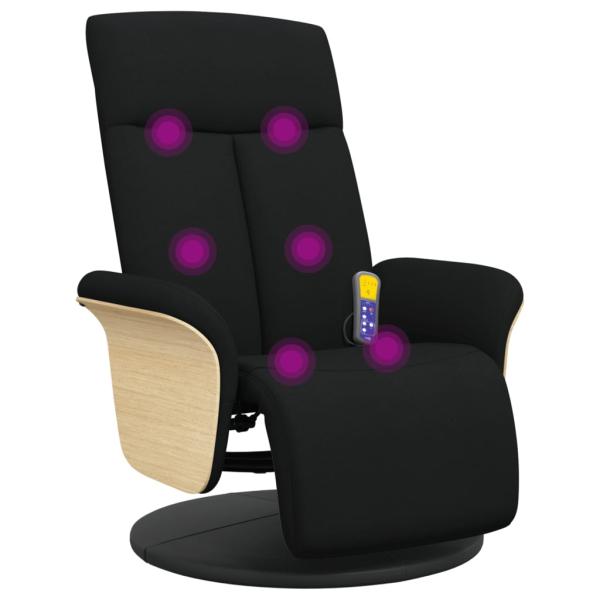 Massagesessel mit Fußteil Schwarz Stoff