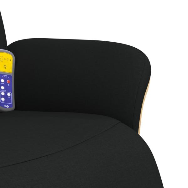 Massagesessel mit Fußteil Schwarz Stoff
