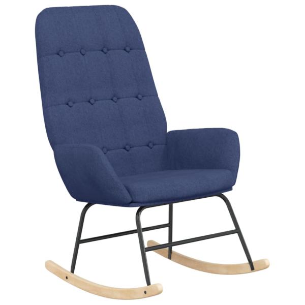 Schaukelstuhl mit Fußhocker Blau Stoff