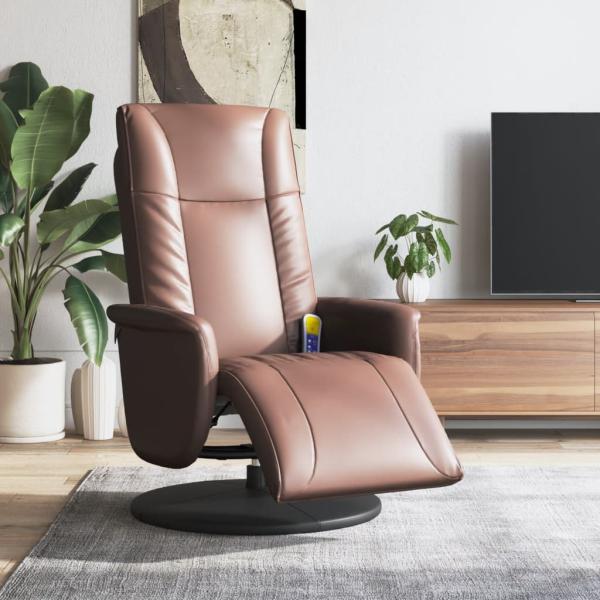 ARDEBO.de - Massagesessel mit Fußteil Braun Kunstleder