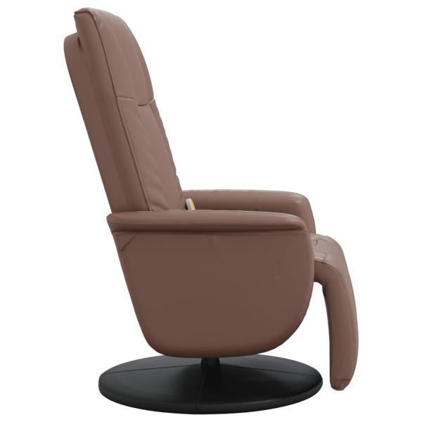 Massagesessel mit Fußteil Braun Kunstleder