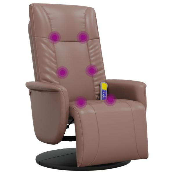Massagesessel mit Fußteil Braun Kunstleder