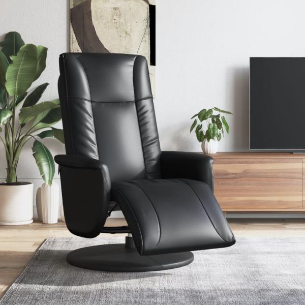 ARDEBO.de - Relaxsessel mit Fußteil Schwarz Kunstleder