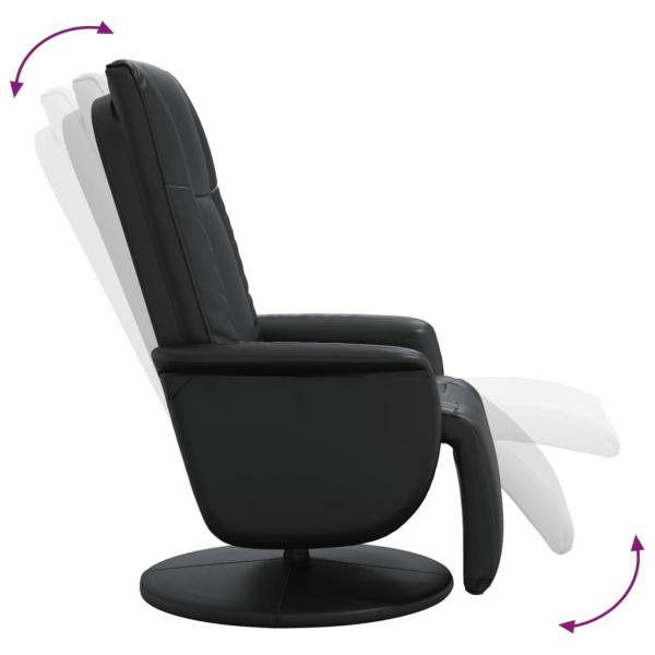 Relaxsessel mit Fußteil Schwarz Kunstleder