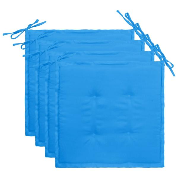 Gartenstuhl-Kissen 4 Stk. Blau 40x40x3 cm Oxford-Gewebe