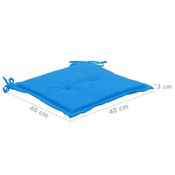 Gartenstuhl-Kissen 4 Stk. Blau 40x40x3 cm Oxford-Gewebe