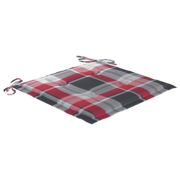 Gartenstuhl-Kissen 2Stk. Rot Karomuster 40x40x3cm Oxford-Gewebe