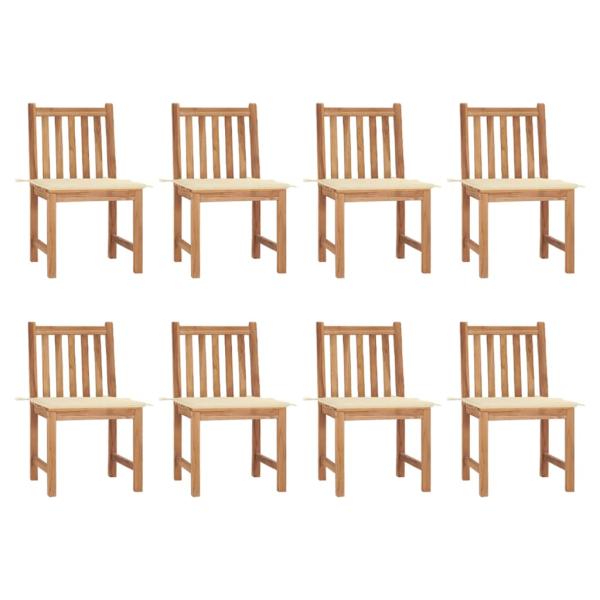 ARDEBO.de - Gartenstühle 8 Stk. mit Kissen Massivholz Teak