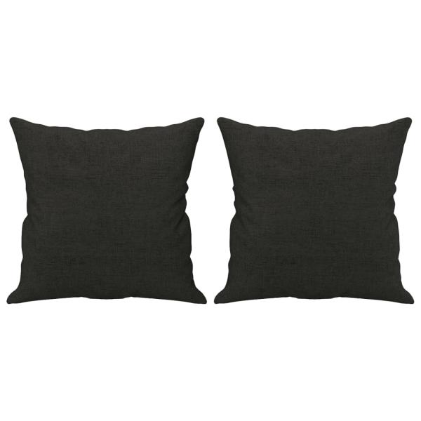 4-tlg. Sofagarnitur mit Kissen Schwarz Stoff