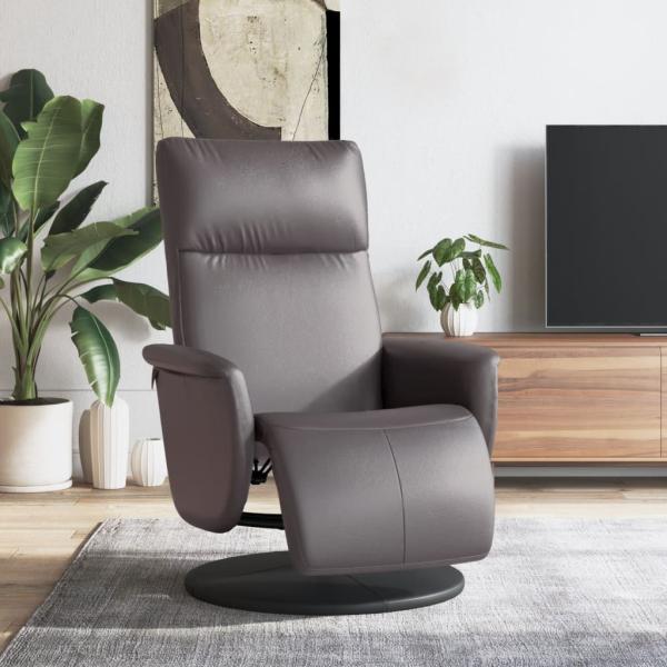 ARDEBO.de - Relaxsessel mit Fußteil Grau Kunstleder