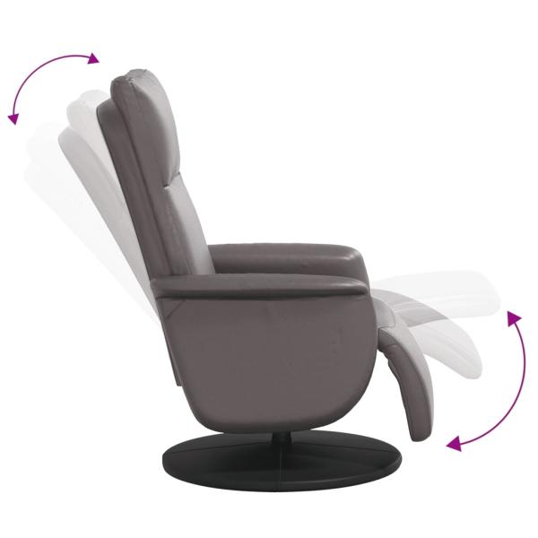 Relaxsessel mit Fußteil Grau Kunstleder
