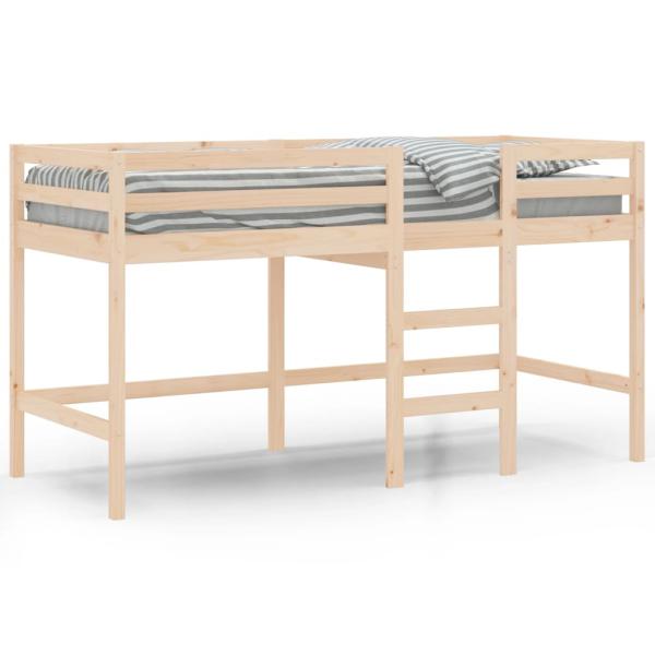 Kinderhochbett mit Leiter 90x190 cm Massivholz Kiefer