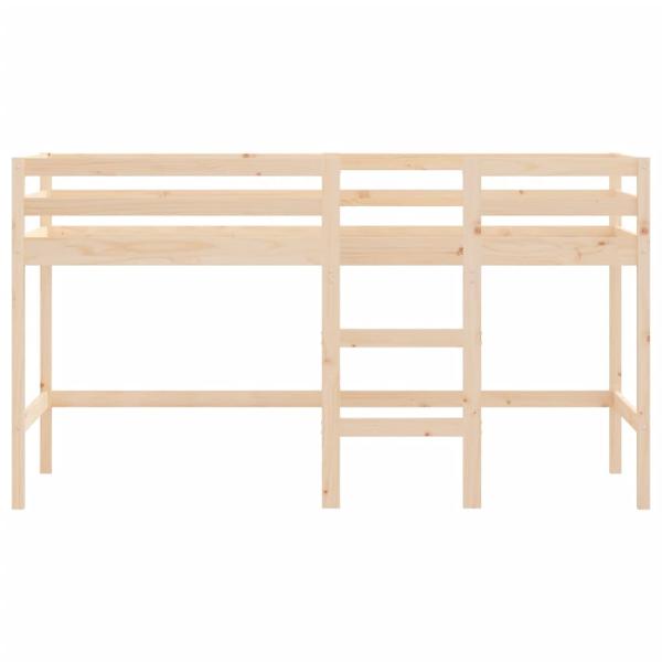 Kinderhochbett mit Leiter 90x190 cm Massivholz Kiefer