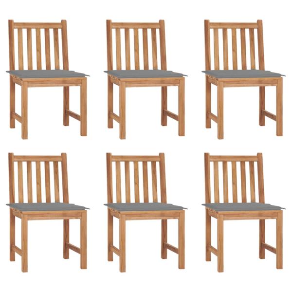 ARDEBO.de - Gartenstühle 6 Stk. mit Kissen Massivholz Teak